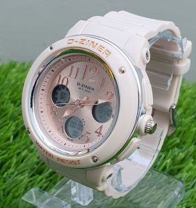 World Times นาฬิกาข้อมือผู้หญิง  D-ZINER ( ดีไซเนอร์ )  แบรนด์แท้ รุ่น หน้าปัด 3 วง  เหมาะสำหรับคนข้อมือเล็ก  เด็กใส่ได้   ( พร้อมกล่อง  )