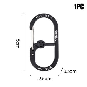 Backpack Carabiner with Lock Anti-Theft Keychain Outdoor Camping Hiking Aluminum Alloy Snap Clip Hook DIY Quick Hanging Buckle Climbing Tool