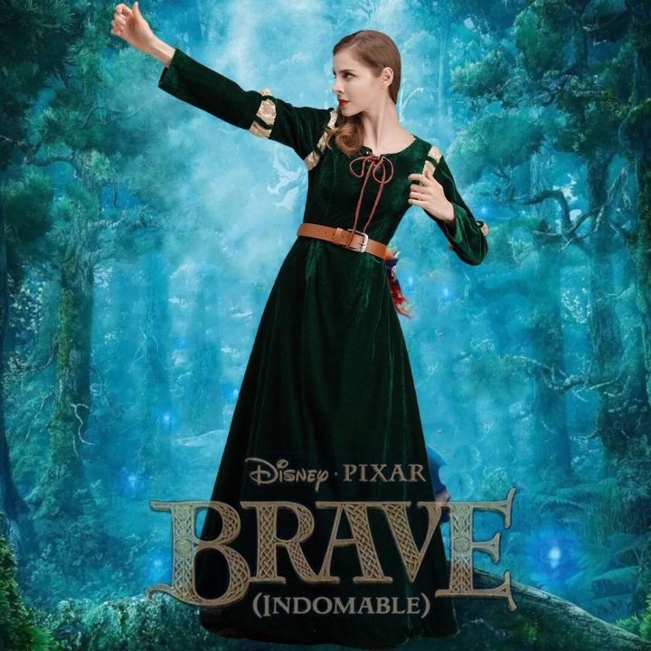 open lace back dress Brave Merida Classic Child Costume