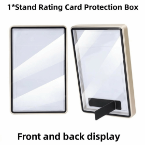 YESMILE 2-in-1 PSA/CGC Graded Card Protective Box with Stand Transparent Metal ic Case Exclusive Double-sided Glass Card Protective Case Card Display