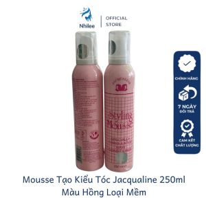 Mousse tạo kiểu tóc Jacqualine NL043 keo gôm xịt dạng bọt giúp giữ nếp cố định tóc màu đen cứng màu hồng mềm 250ml