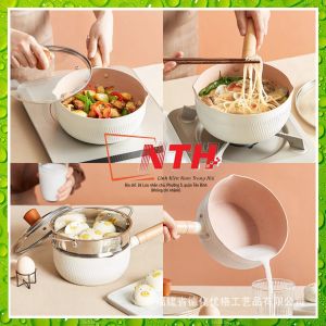 Chảo sâu lòng CERAMIC lúa mạch ( size 18cm )-Không kèm xửng hấp
