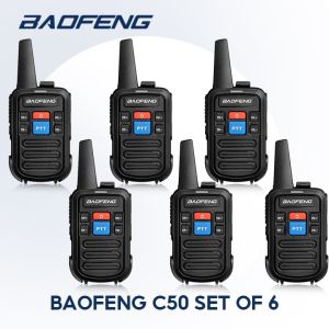 *COD* 6PCS Baofeng C50 UHF 400-480MHZ Two-Way Radio 5w Long Range Walkie Talkie Radio 16 Channels Handset COD