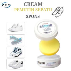 WSC-Pemutih Sepatu Cream Pembersih Sepatu Pembersih White Shoes Cleaner Free SponS