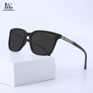 LouisWill Mens Driving Sunglasses Fashion Polarized Sunglasses Square Frame Sunglasses UV400 Clear Vision Sunglasses Cycling Riding Running Fishing Glasses for Men