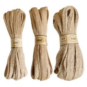 10M Jute Burlap Ribbon Vintage Rustic Wedding Party Christmas Decor DIY Crafts Gift Packaging Ribbons Home Decor Supplies