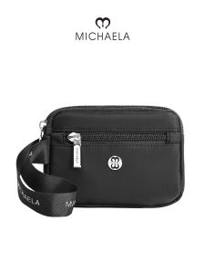 MICHAELA Re-Nylon Short Wallet Lettering Wristlet Dirt-Resist Roomy for Shopping Daily WP6517079 XD