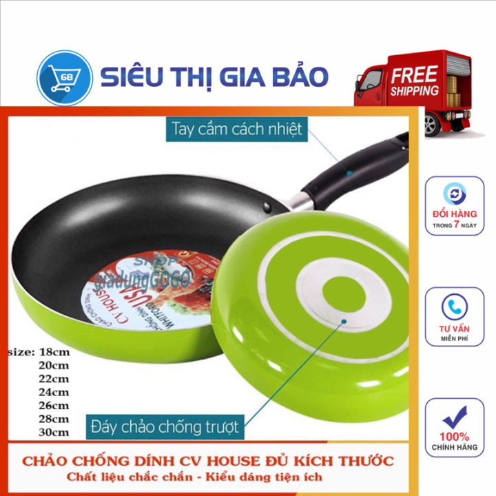 Chảo chống dính hợp kim nhôm CV HOUSE- đủ cỡ 18cm đến 30cm | Lazada.vn