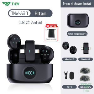 [Original 24 hours delivery] A37 Dual Wireless Lavalier Microphone Noise Reduction Magnetic Mini Mic For With Charging Case iOS Type-C Live Broadcast
