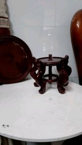 Đôn chò kèm dĩa. gỗ tràm bông vàng sơn PU hàng đẹp