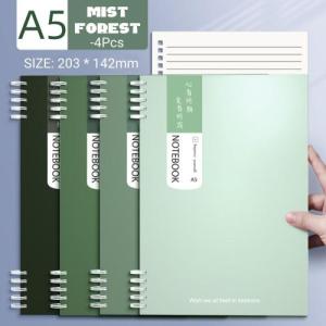 4PCS Spiral Notebook Coil Notebook With A5/B5 School Supplies 80 Sheets Book Stationery