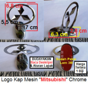 Logo Kap Mesin Mitsubishi Kuda Tredia Galant Mirage Lancer Pajero Out Lander Strada Triton Grandis