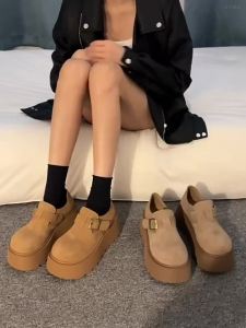 Thick-Soled Height-Increasing WomenS Shoes 2025 New Spring And Autumn Loafers For Petite Women Slip-On Shoes