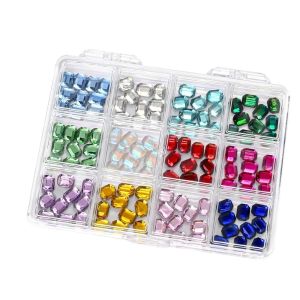 NOBLELUX 120Pcs/Box Siêu sáng Đá trang trí móng tay 3D Đầy màu sắc Lưng phẳng Phụ kiện trang trí móng tay cương Lấp lánh Nghệ thuật làm móng tự làm Phụ kiện làm móng