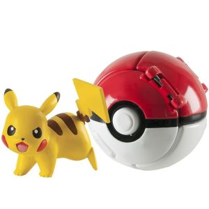 TOMY Pokemon Elf-Ball Pikachu Pokemon Bounce Ball Poke Pika + 1pcs Tiny Action Figures Inside Toys Ball Cosplay Gift