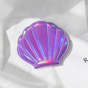 VEDO 💕COD Shell Mirror Cermin Kaca Kerang Laser Dreamy Gadis Cermin Hati Cermin Kecil Cermin Rias Dua Sisi Portabel