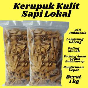 Krupuk Kulit Sapi Lokal Mentah 1 kg