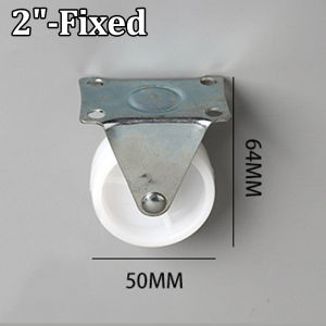 OKDA 1.5inch-3inch White Heavy Rubber Caster Wheel fixed/rotation Wheel (with lock and no lock)