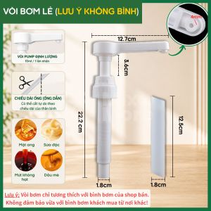 Bình bơm pump đựng sữa đặc MATSU LOCK 1L6 vòi pump 10ml chống nhiễu dùng trong pha chế Mixmore