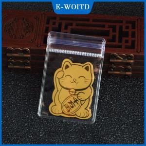 【E-WOITD】 สติกเกอร์ตกแต่งโทรศัพท์มือถือ5ชิ้นฟอยล์สีทองรูปแมวนำโชคแผ่นติดโทรศัพท์ของขวัญปีใหม่