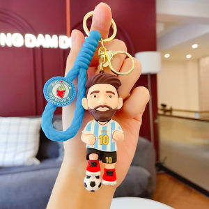 clu Cartoon Lionel Messi with FC Barcelona Argentina Jerseys Keychain Dolls Gift For Kids Bag Pendant Toys Ornament ulc