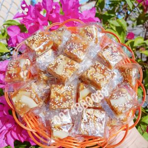 (Freeship) 1kg Kẹo khóm dừa sợi tắc đậu phộng ít ngọt