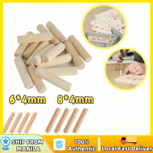 100pcs HardWood Wooden Dowel/Fluted Wooden Dowel/Cabinet Drawer DIY Wooden Stick/Wood Working Solid Wood Pins/Round Fluted Wood Craft Dowel Pins Rods Set Wood Craft Dowel Solid Wood Dowel Hardwood Wood Pins Furniture Assembly Dowel Cabinet Repair Pins
