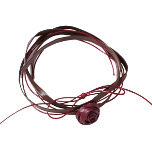 Multi Layer Leather Rope Necklace with Camellia Flower Clavicle Chain for Fashionable Women Seeking Versatile