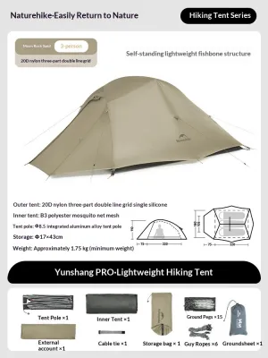 Naturehike 2026 CLOUD UP BASE / PRO / UL 1 2 3 Person Portable Ultralight Weight Outdoor Camping Hiking Cycling Waterproof 3 Season Camp Tent in 210T 20D 15D Original Upgraded