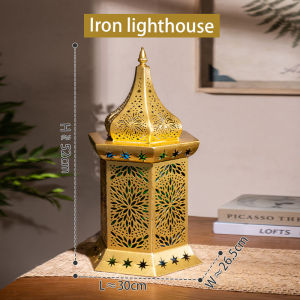 โคมไฟเหล็กเลเซอร์สไตล์โมร็อกโก ตั้งโต๊ะ-ตั้งพื้น ไว้ให้แสงอบอุ่น