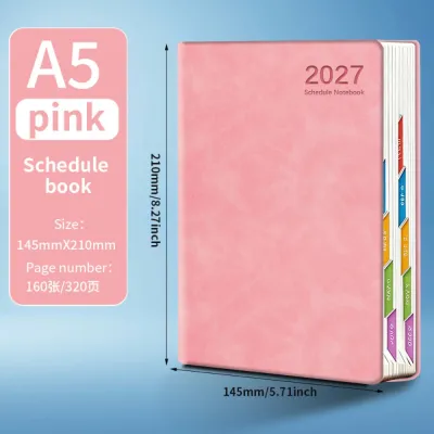 【COD&Fast Delivery】365 Days 2027 Planner A5 Efficiency Agenda Book Portable with Monthly Weekly Plan Pages Schedule Notebook Students
