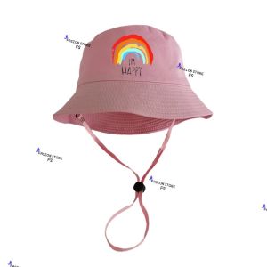 PRODUK BARU FASION STORE topi bucket anak motif pelangi im happy pakai tali topi ember bundar anak
