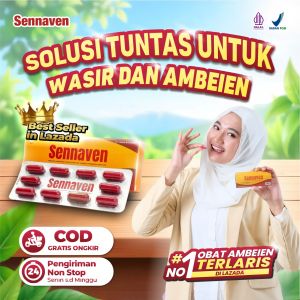 Sennaven 3 Blister 30 Kapsul Herbal Untuk Wasir Berdarah dan Ambeien serta Melancarkan BAB tanpa sakit