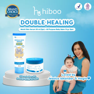 hiboo Double Healing Set All Purpose Baby Balm 15 gr & Mochi Glow Serum 50 ml - Double Healing Soothing Ruam Cerah Kemerahan C33