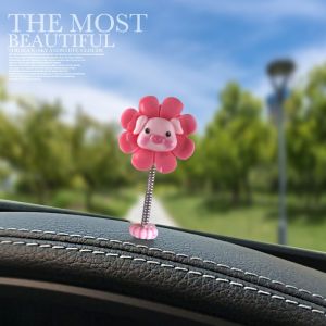 Mini Shake Cartoon Decoration Cute Animal Flower Interior Dashboard Car Accessories Toy Emoji Hiasan Aksesori Kereta Cute Decor