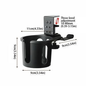 EYESONU Adjustable Cup Holder Non Slip 360 Degree Rotating Desk Mug Bracket Drinks Anti Fall Design Table Cup Holder Desk Table Edge