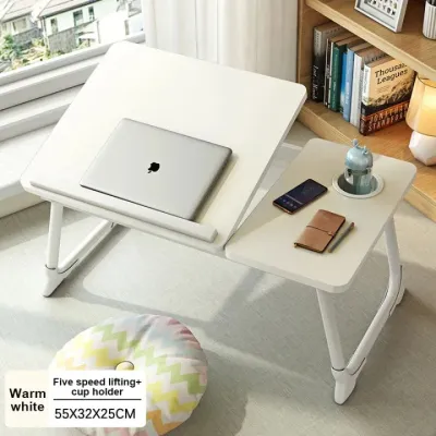 HOMEBLOOM-Laptop Desk for Bed Couch Adjustable Foldable Bed Table with Cup Holder Breakfast Serving Tray Portable Laptop Lap Desk Stand for Working Reading Writing Eating Gaming in Bed Sofa Floor