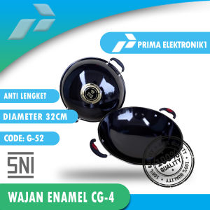 WAJAN ENAMEL KUPING MARBLE TEFLON 34CM PENGGORENGAN ANTI LENGKET BAHAN PREMIUM PE 1