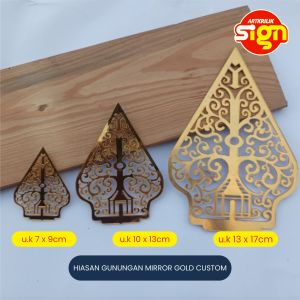 Artkrilik - Gunungan Akrilik Gold Mirror / Hiasan Mahar / Hiasan Nikahan 13 x 17 cm - Aesthetic