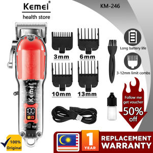 Kemei KM-246 Transparent Hair Clipper Rechargeable Small Silent Electric Hair Clipper Cordless Mens Hair Trimmer USB Home Hair Clipper