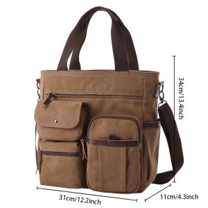 MOYYI Korean style messenger bag men Laptop Briefcase shoulder slingbags Work Package Classic Retro canvas crossbody bag for men