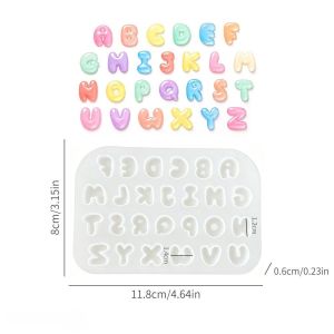 LONGB Silicone Khuôn đổ nhựa epoxy chữ cái Chịu nhiệt Chống dính Khuôn pha lê chữ cái nhỏ Chất lượng cao Tự làm Khuôn làm dây chuyền bằng nhựa resin dành cho phụ kiện trang sức