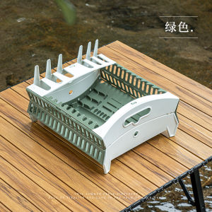 Kitchen collapsible wallmounted draining dish organizer box