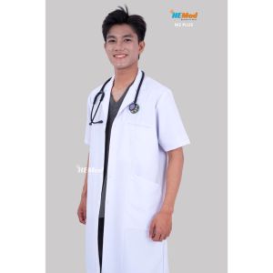 ÁO BLOUSE NAM M2 PLUS-TAY NGẮN CHẤT COTTON KHÔNG NHĂN CO GIÃN THOÁNG MÁT ÁO BÁC SĨ Y TẾ
