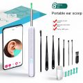 NE3-D Visual Ear Pick with Camera - HD Otoscope for Adults/Kids, 8-Piece Set with Headband & Magnifying Light, 50mins Battery (Black/White). 