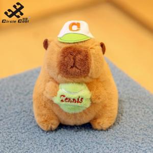 Circle Cool Capybara Plush Toy Strawberry Hat Simulation Turtle Backpack Capybara Plush Animal Dolls Birthday Gift For Boys And Girls