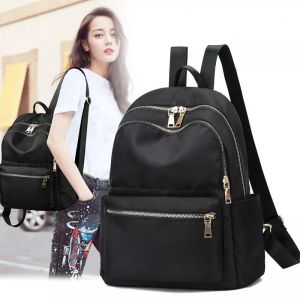 Balo nam nữ vải dù đen trơn năng động phong cách LILA BSIX19