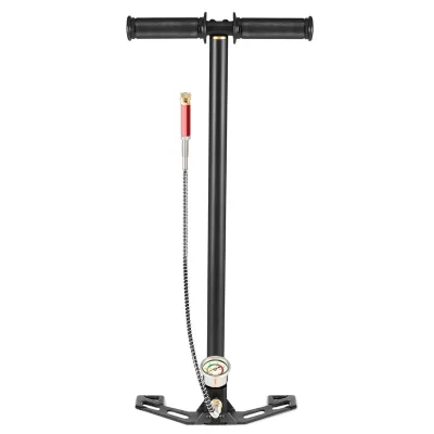 4-Stage 40mpa 6000psi High Pressure PCP Hand Pump Tire Pump For Car Bicycle Air Refilling Hand Operated Air Pump Inflator Air Compressor with Gauge