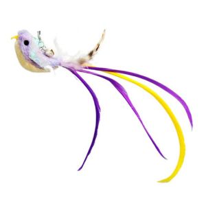 PETPARADIS Colorful Simulated Bird Cat Stick Head Cat Teaser Stick Suction Cup Teaser Toy Cat Teaser Stick Replacement Head Funny Plush Feather Bird Toy Relieve Boredom