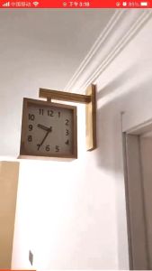 Three-dimensional letter Double Sided Clock Solid Wood Wall Clock Silent Clock Living Room Household Simple Modern Ja